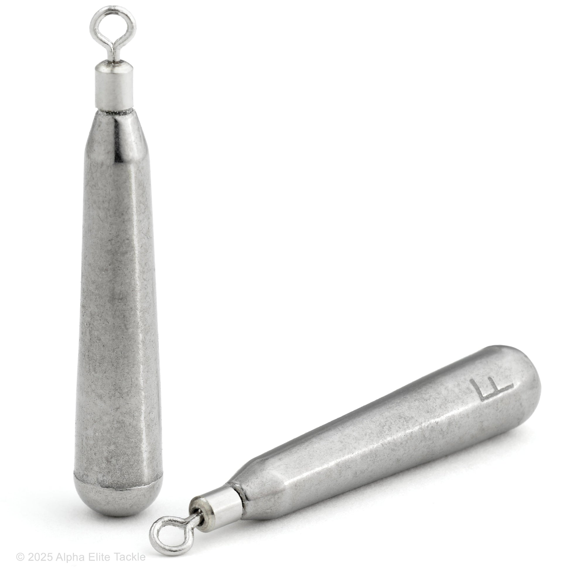 Two reins slim down shot sinkers on a white background 