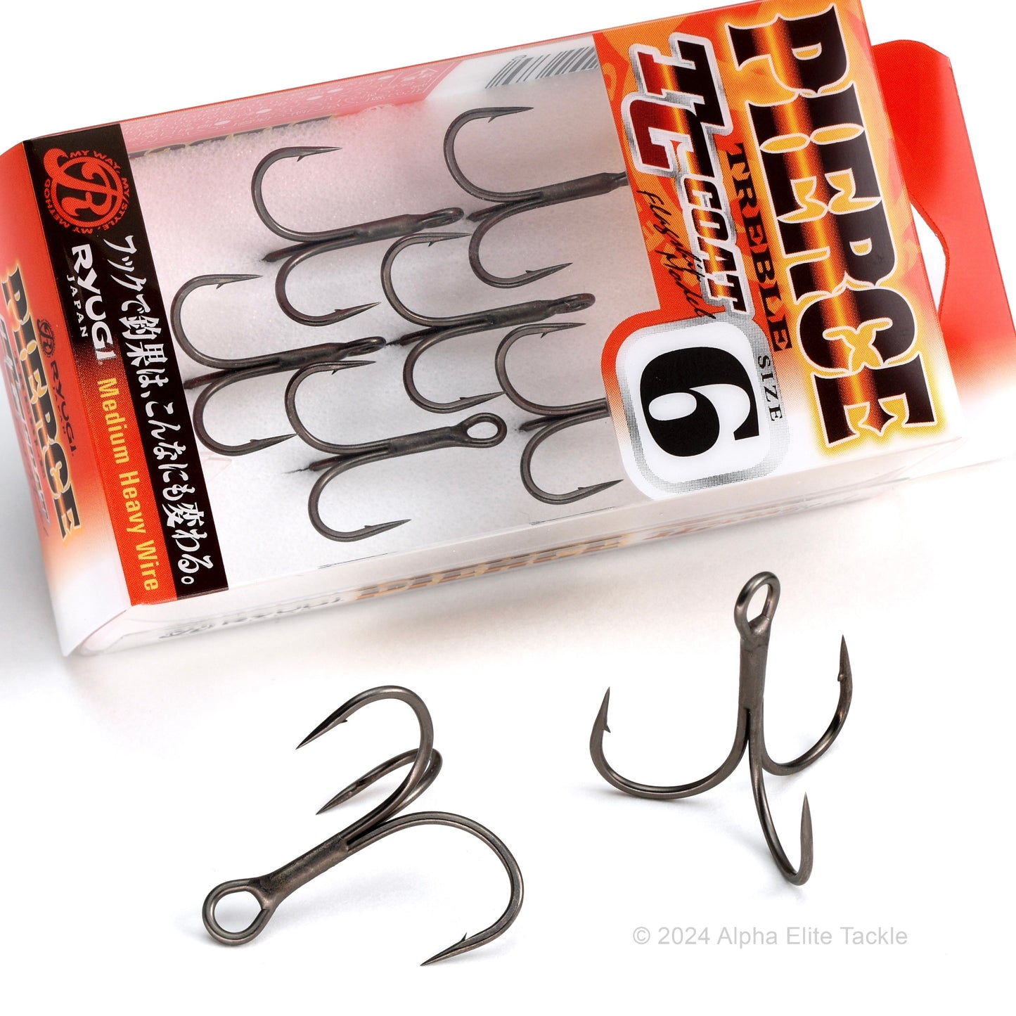 Package of Ryugi Pierce TC Treble Hooks on a white background