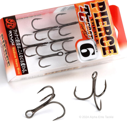 Package of Ryugi Pierce TC Treble Hooks on a white background