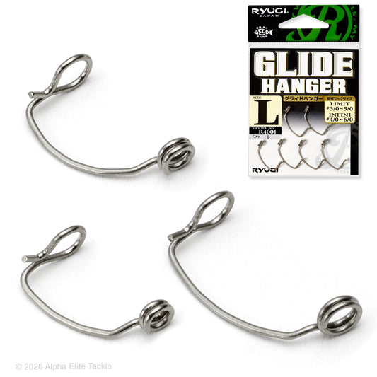 Two Ryugi Glide Hanger fishing accessories on a white background with packaging.