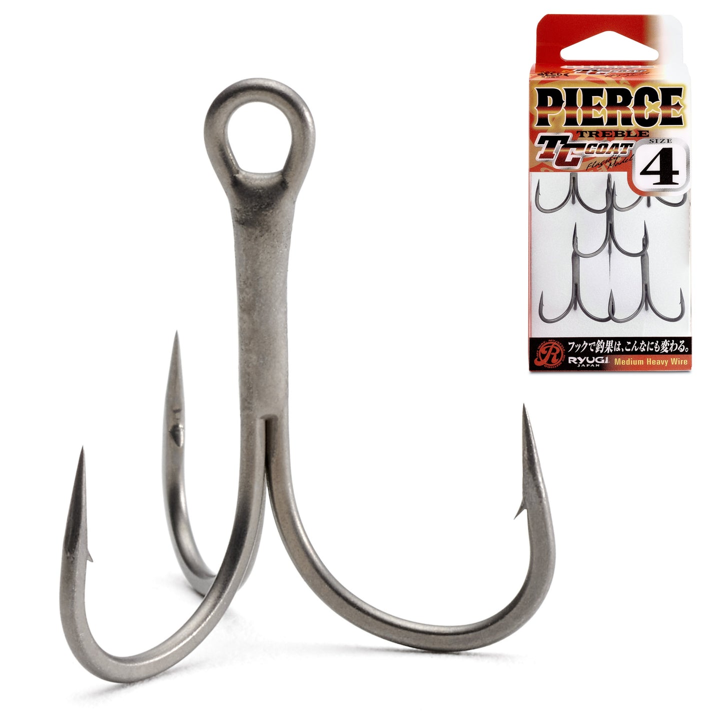 Fishing hooks with packaging on a white background