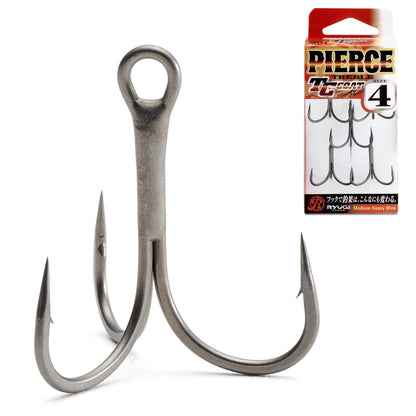 Fishing hooks with packaging on a white background