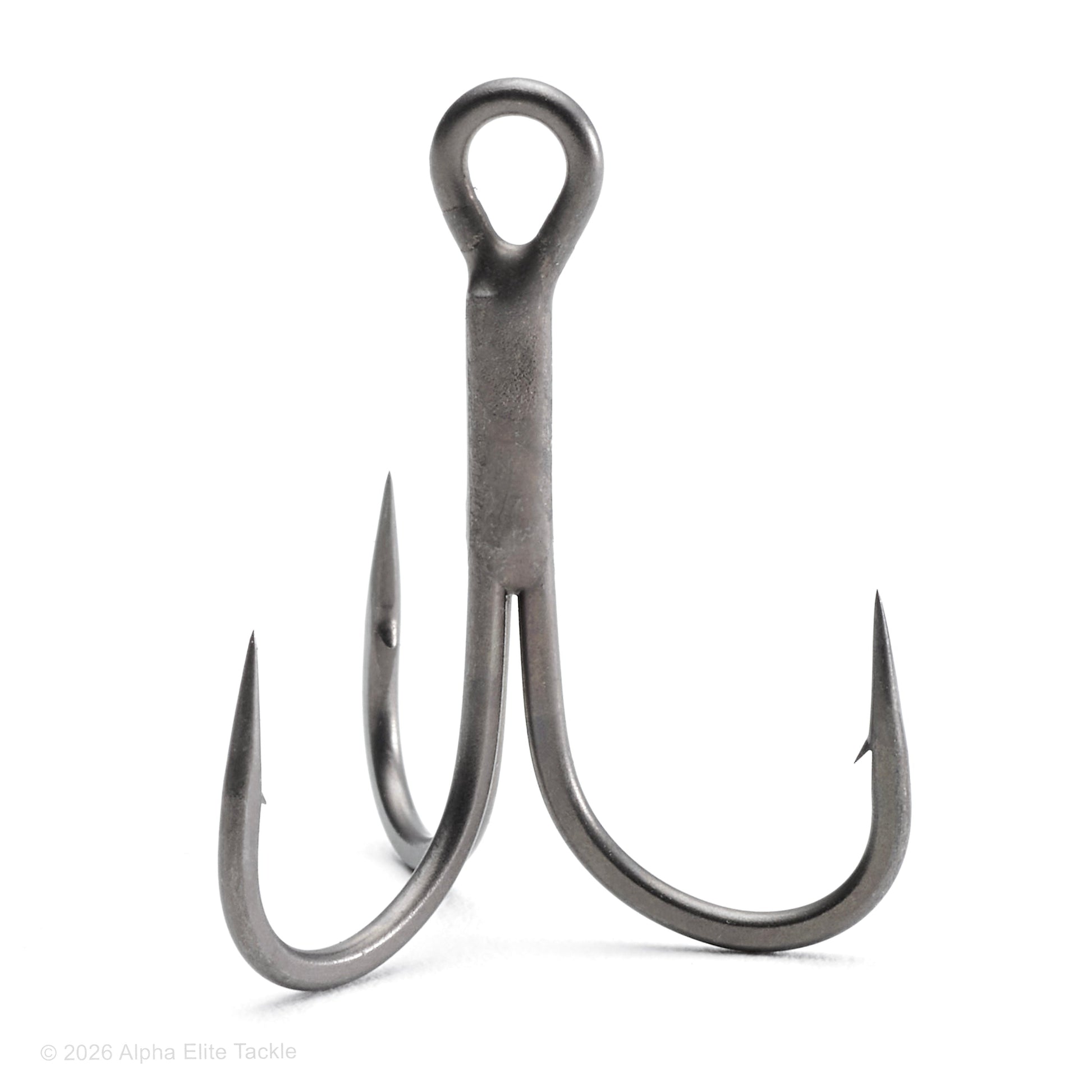 Triple fishing hook on a white background