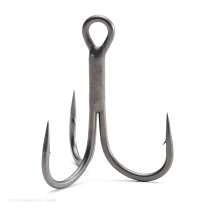 Triple fishing hook on a white background