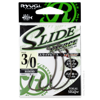 Packaged Ryugi Slide Rig fishing hooks with brand logo on a white background
