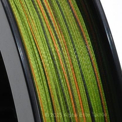 Close-up of Sunline Almight Braid Fishing Line in the color Olive