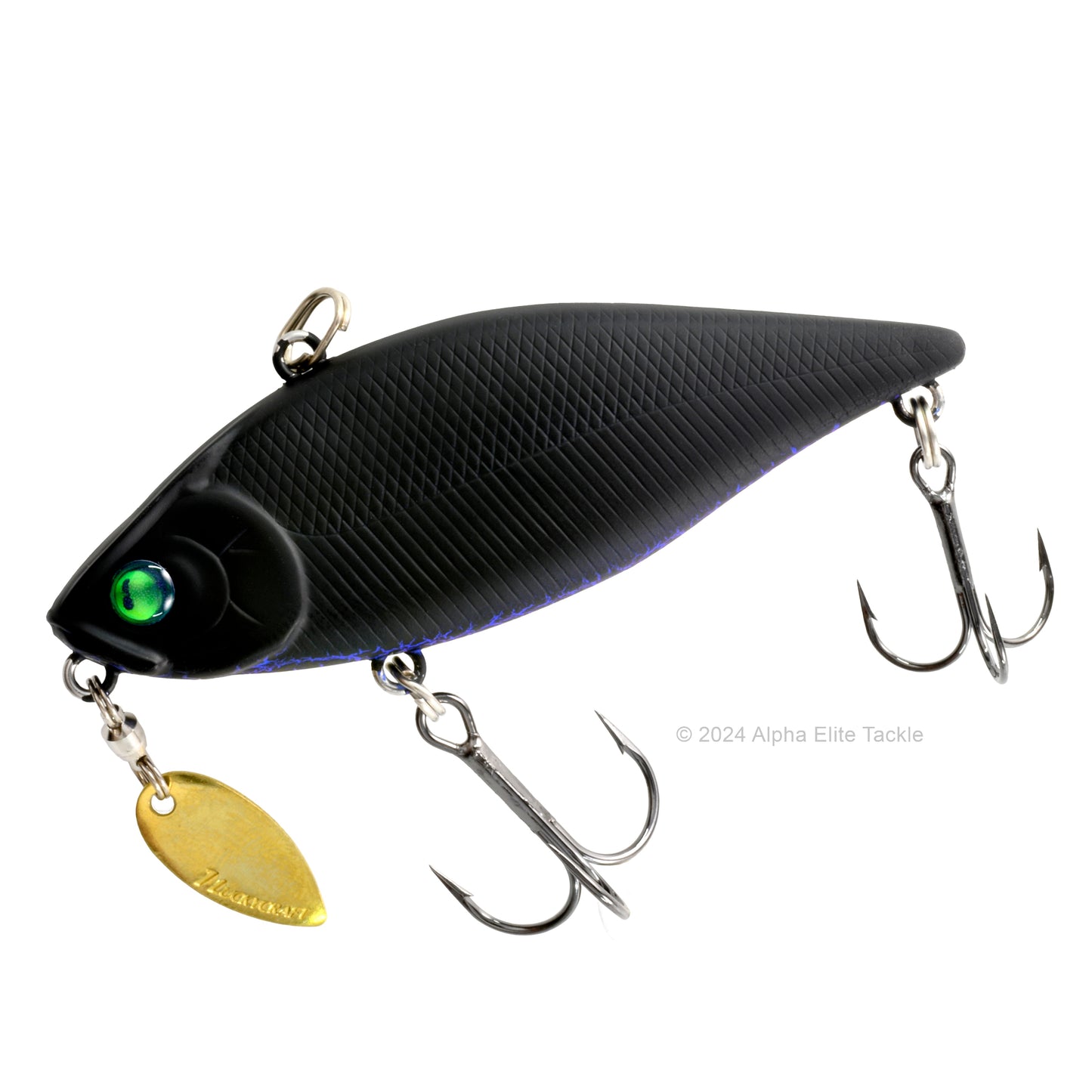 Close up of the Valley Hill LV500 Lipless Crankbait in the color Nanko Black.
