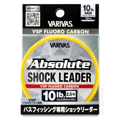 One package of 10 pound Varivas Absolute Shock Leader fishing line packaging on a white background