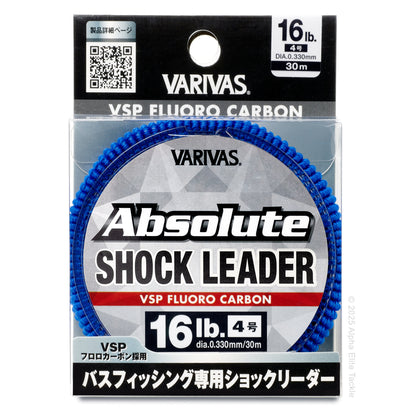 One package of 16 pound Varivas Absolute Shock Leader fishing line packaging on a white background