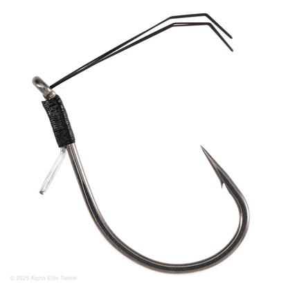 close up of the varivas mosquito loop hook on a white background