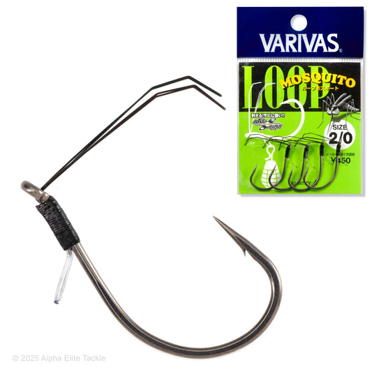 Varivas Maoquito Loop Hook with its packaging on a white background