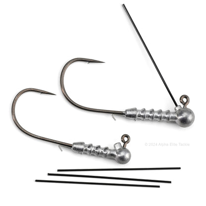 Close up of Varivas Kyokuten Strolling Jig Head on white background