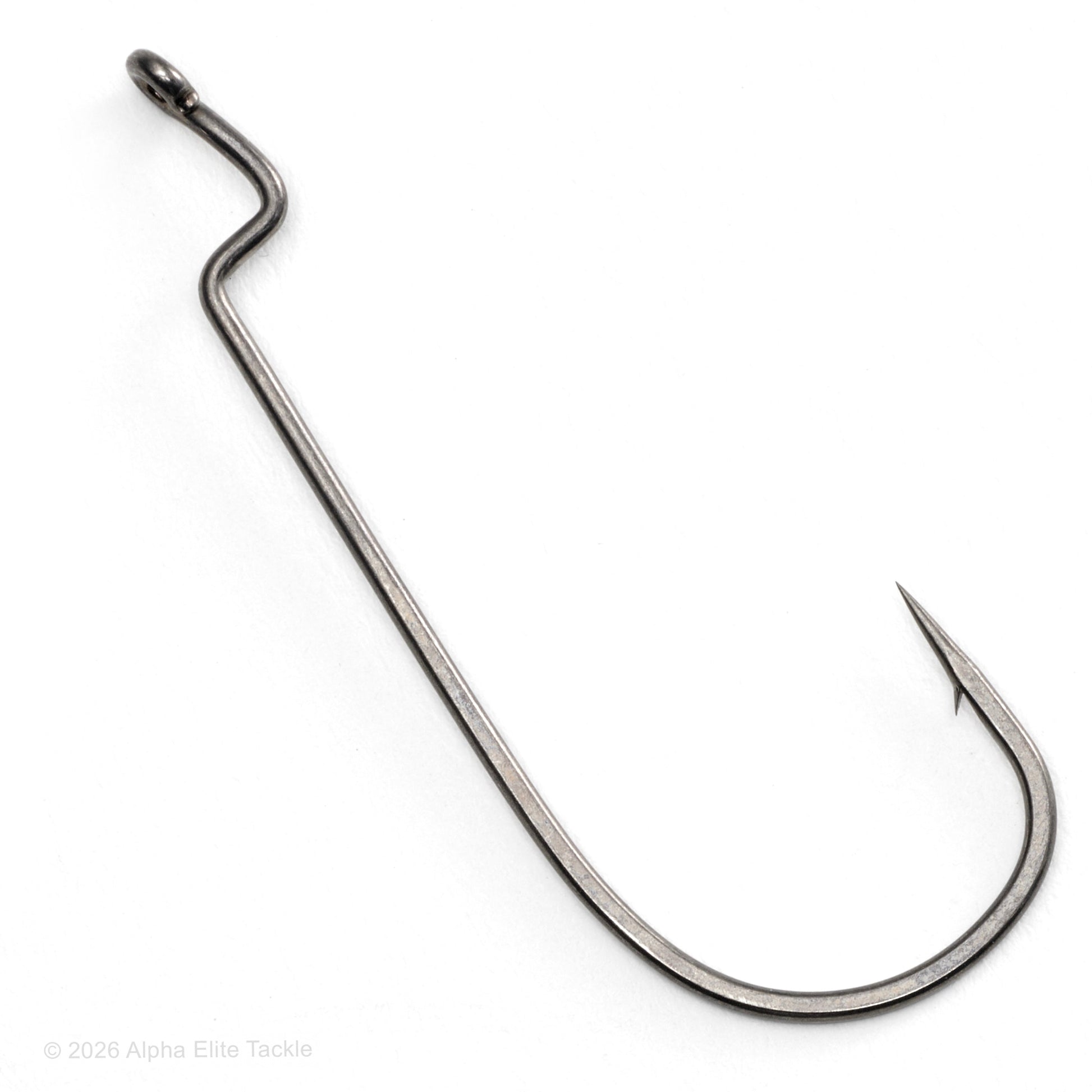 Metal fishing hook on a white background