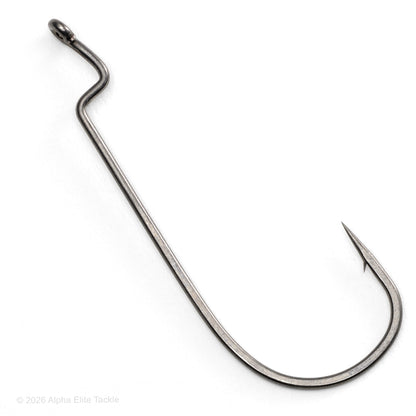 Metal fishing hook on a white background