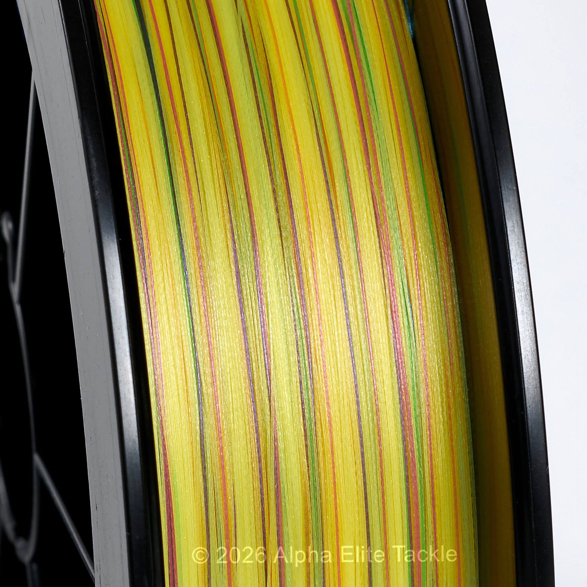close up showing the colors of the YGK X-Braid Ohdragon PEx8 Sinking Braid fishing line