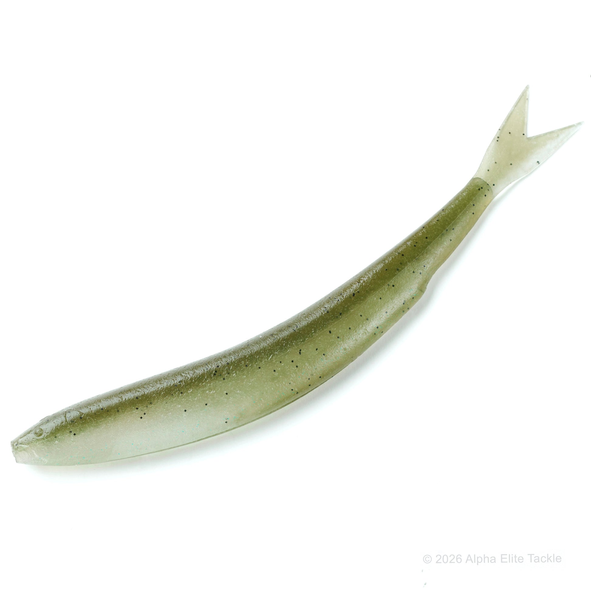 close up of the dream express scramble shad in the color Olive Shad on a white background